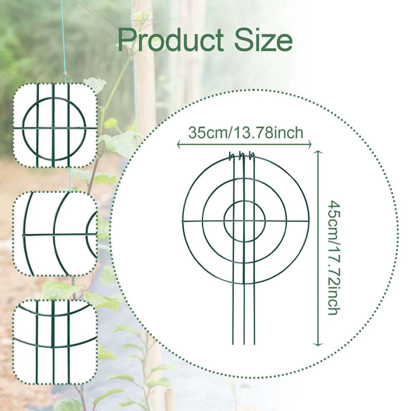 3x Cages et supports de pivoines en métal robuste et élégant