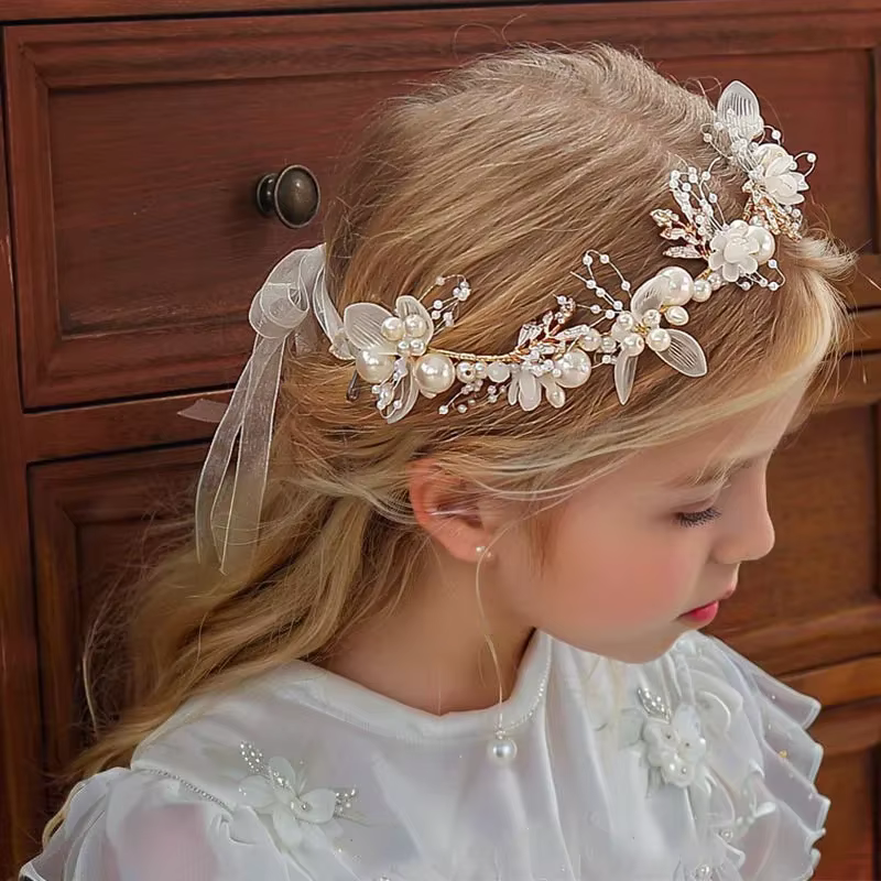Couronne de tête pour enfants, couronne de fleurs pour cheveux, couronne de fleurs, couvre-chef pour filles, diadèmes de fleurs, cercle HH01