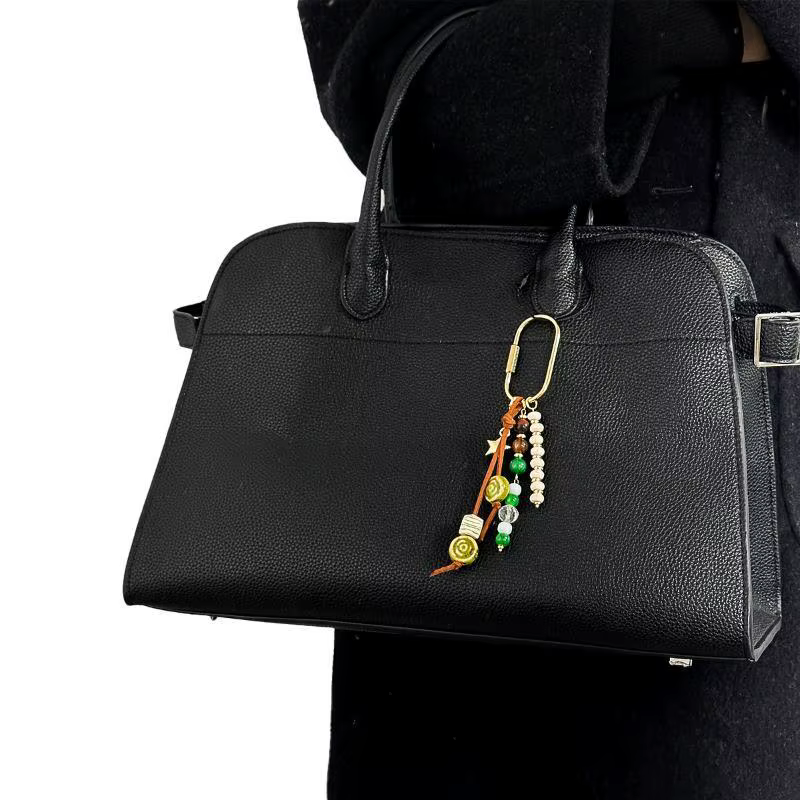 Porte-clés pendentif coquillage style plage, fait main en corde, ornement de sac tendance pour accessoire de voyage estival, cadeau