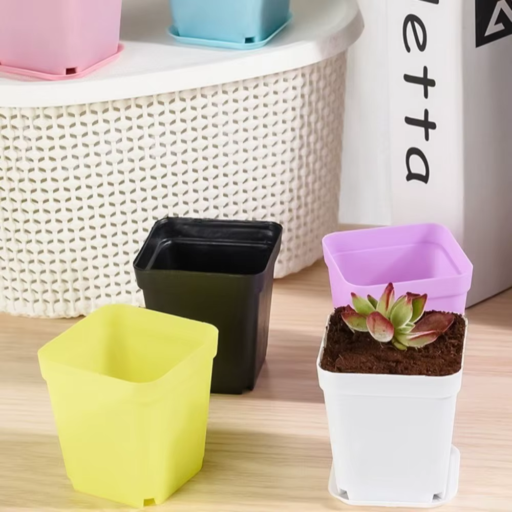 Mini pot de fleurs carré coloré pour le jardinage