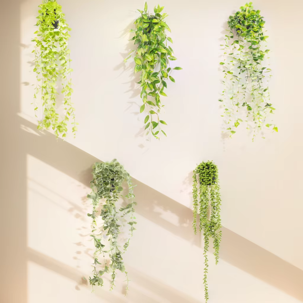 Guirxiété murale de feuilles vertes pour la décoration intérieure