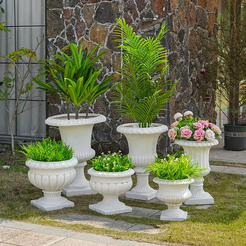 Pot de fleurs rétro européen de style romain pour plantes d'extérieur