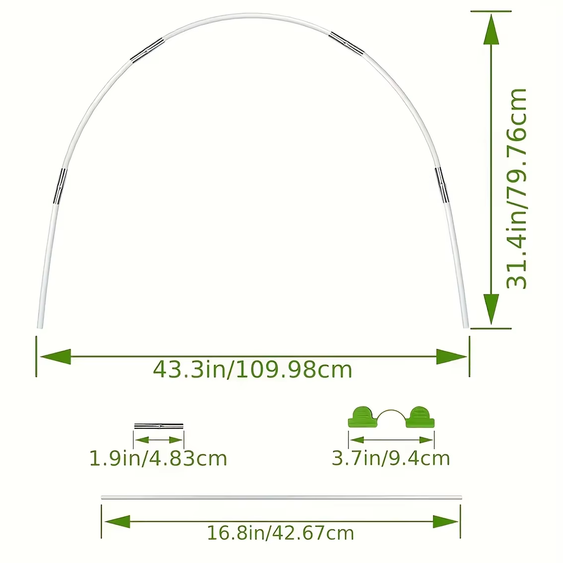 Arceaux de serre pour projets DIY ou tunnels végétaux larges