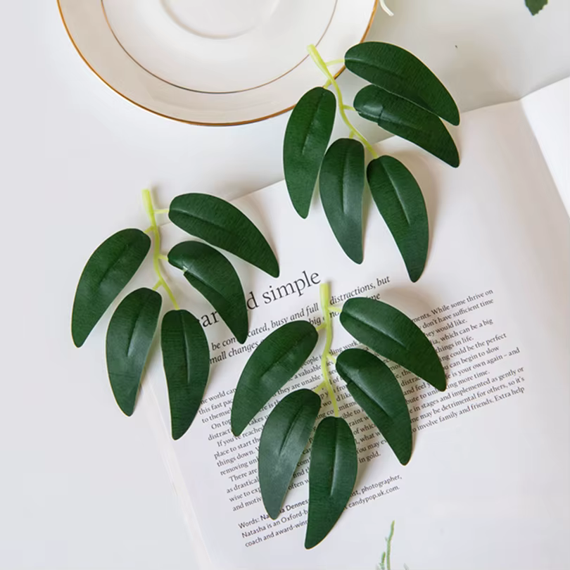 50/100 pièces fleurs de soie vertes feuilles de saule Halloween bricolage décoration de noël couronnes maison accessoires de mariage plantes artificielles