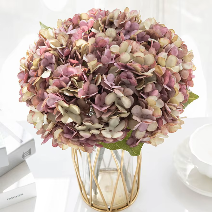 Hortensia artificiel fleurs en soie Homevase bonsaï accessoires mur de mariage bricolage cadeaux boîte Bouquet de mariée fête de vacances décoration
