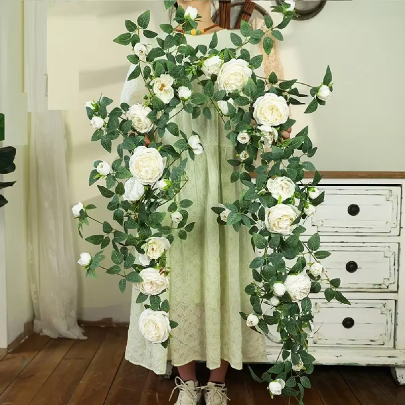 1.75m soie chérie Roses vignes Simulation fleurs jardin mariage arc Rose