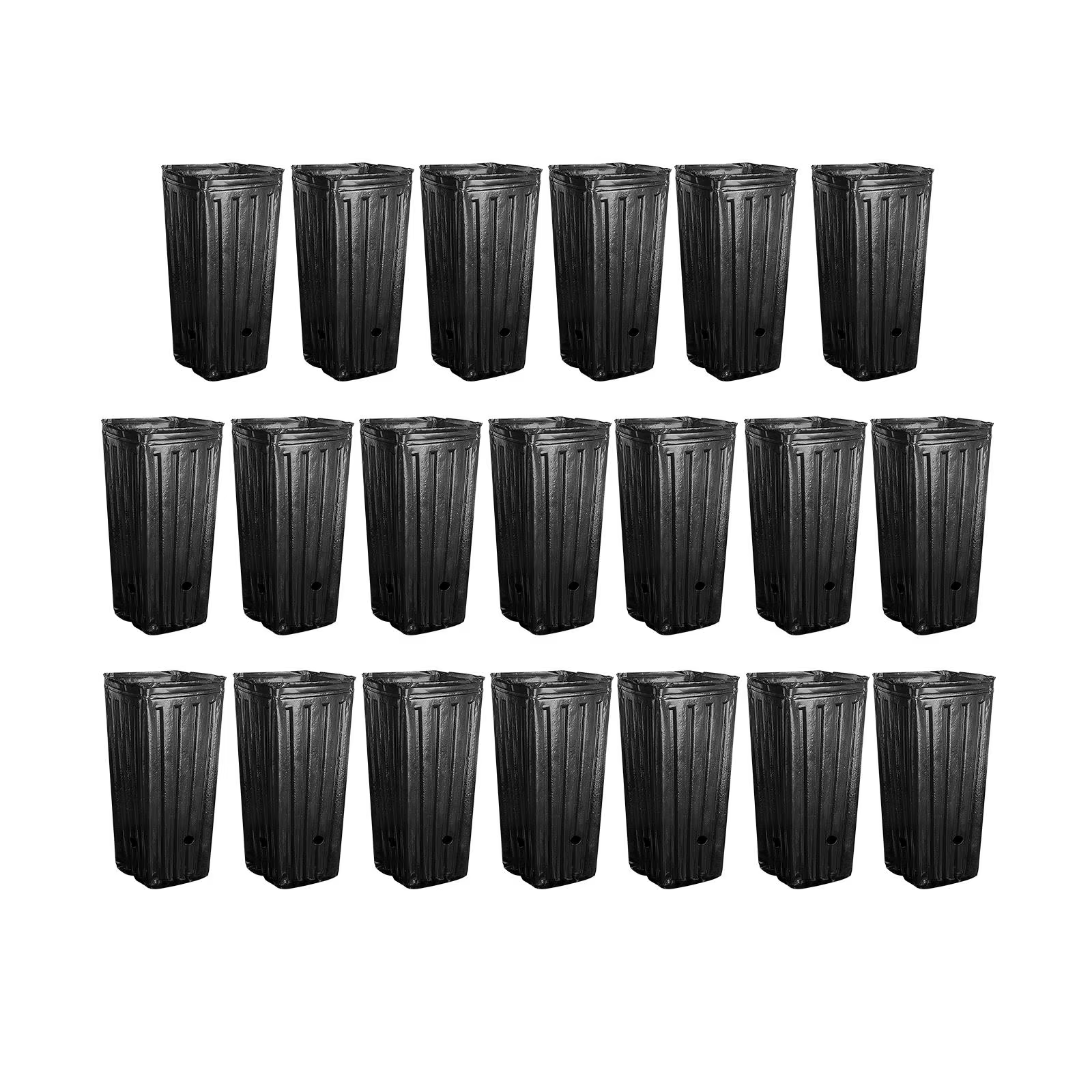 Pots de démarrage noirs pour pépinière profonde, 20 pièces, pour jardin