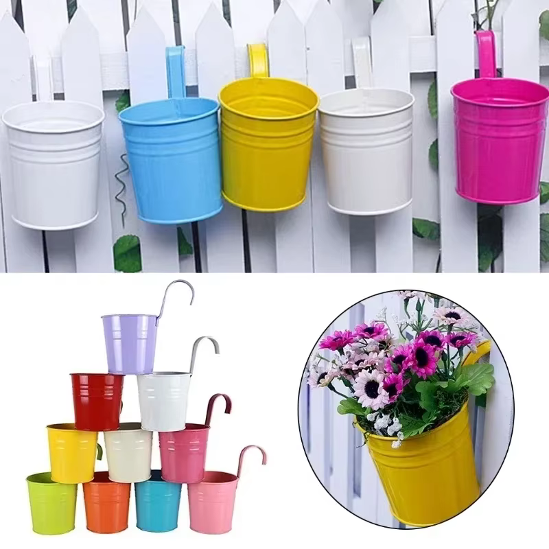 10 couleurs, pots de fleurs et de plantes en métal