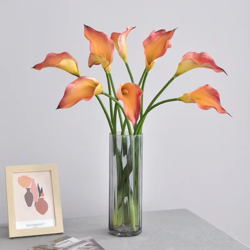 Lys Calla Artificiel avec Grand Long Poteau