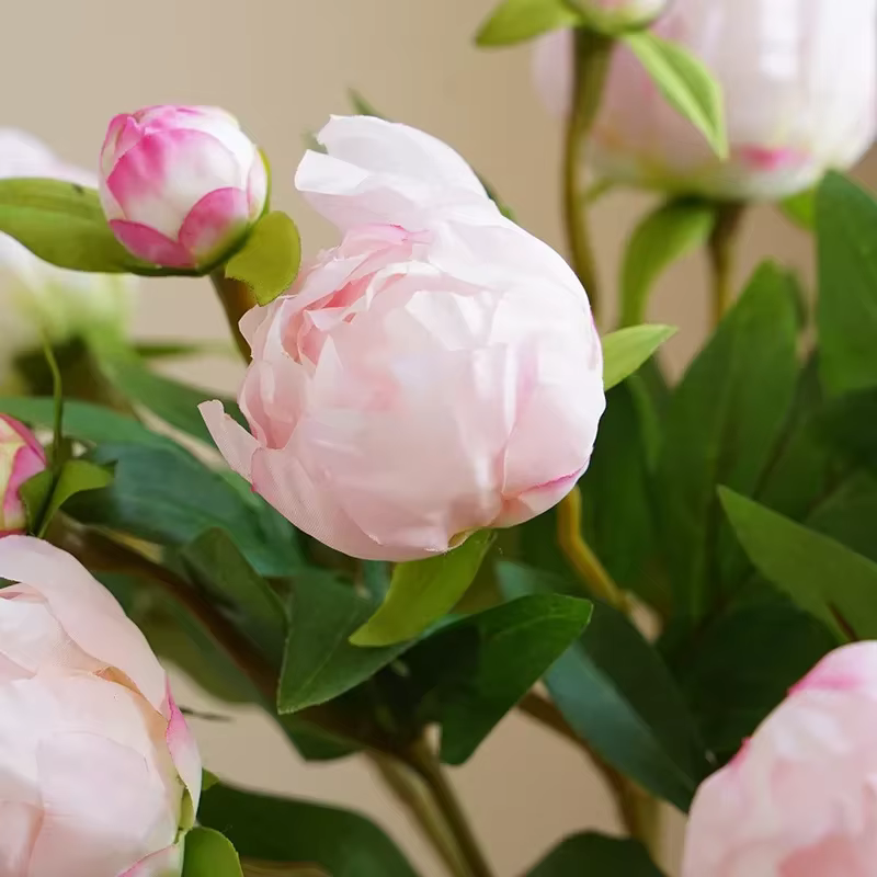 Lot de 10 fausses pivoines à 2 têtes