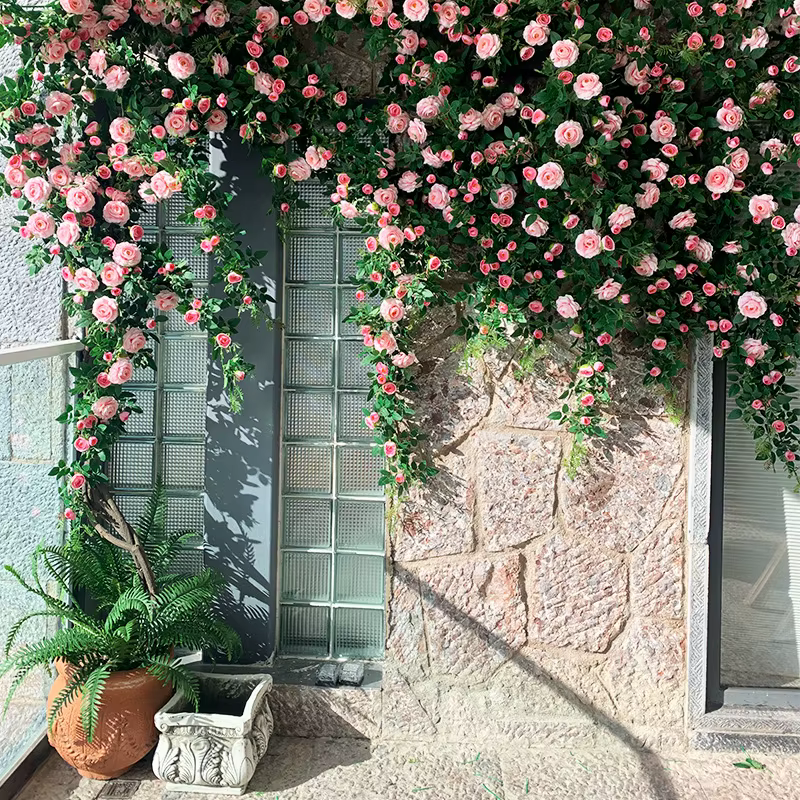Fleurs artificielles en soie en forme de rose