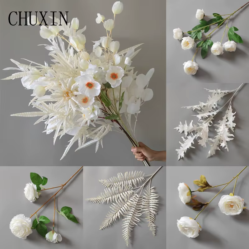 Fleurs artificielles blanches