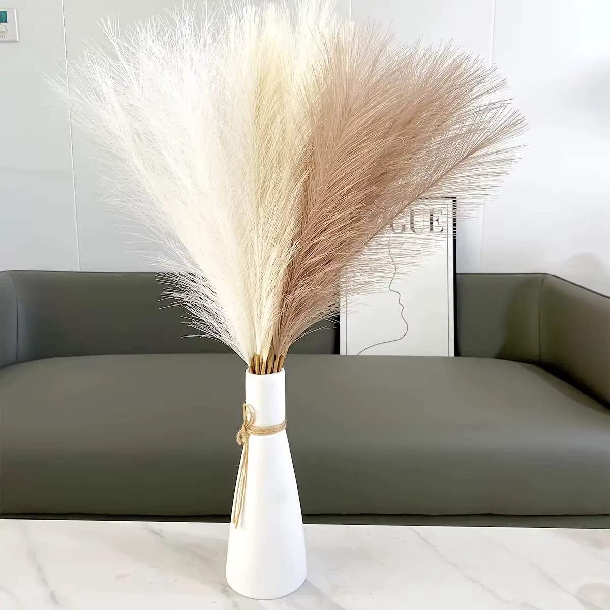 9/18 pièces d'herbe de la pampa artificielle moelleuse