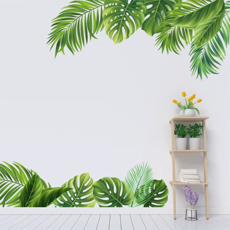 Autocollants muraux en forme de feuille de Monstera