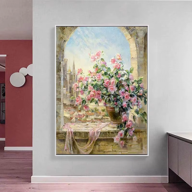 Affiches de peintures de fleurs de pivoine rose