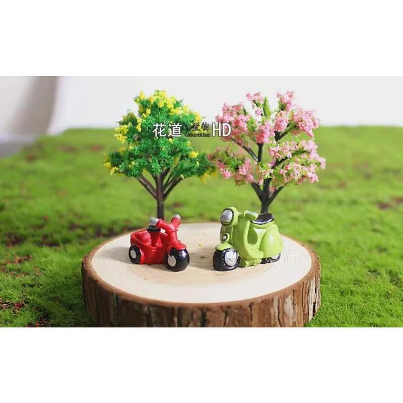 Nouveau Mini moto Tricycle Micro paysage bricolage petits ornements poupée gâteau décorations succulentes combinaison plantes en pot