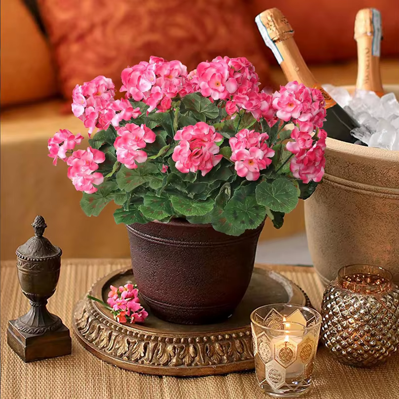 Fleurs artificielles plantes bégonia fleur mariage Bouquets de mariée maison vase chambre extérieur jardin bonsaï décor bricolage Festival couronnes