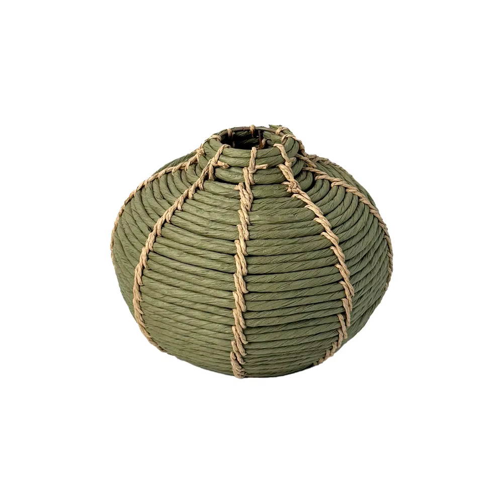 Vase tissé bohème rustique à motif rayé