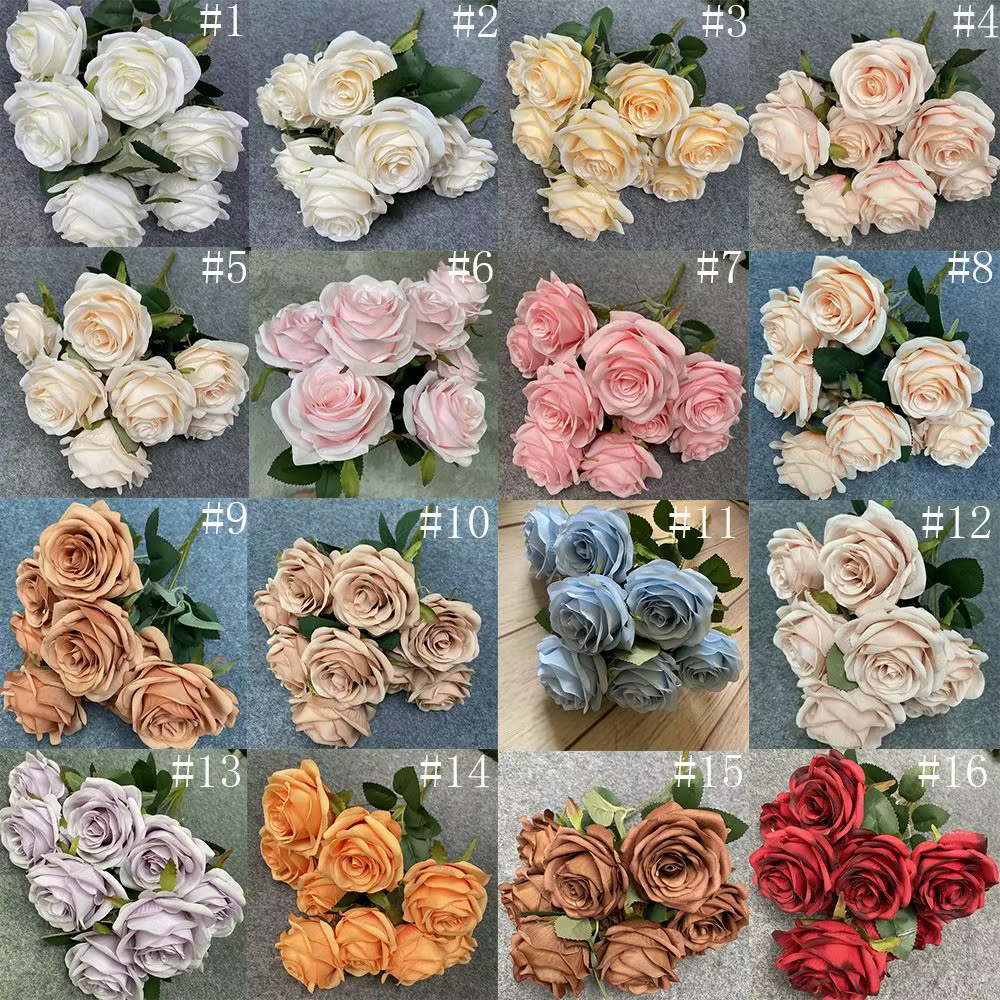 Arrangement floral, 9 têtes de roses