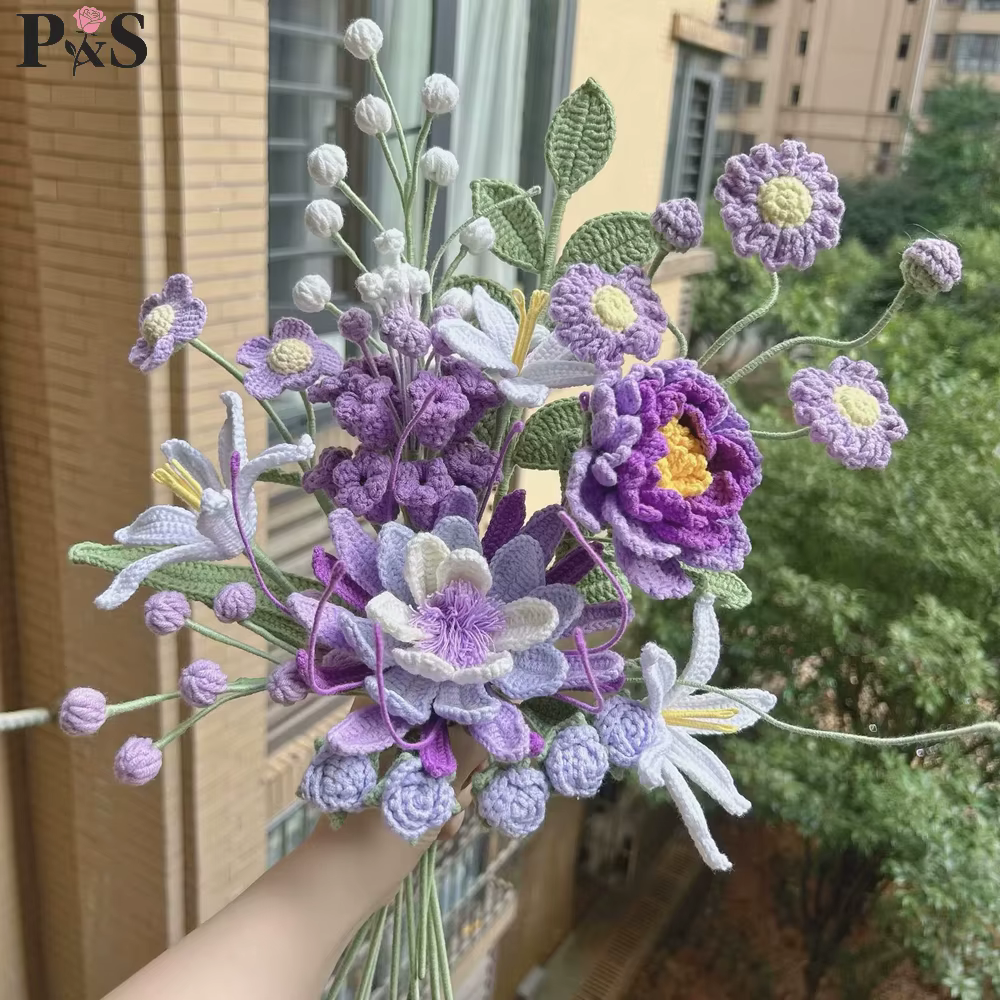 Bouquet de fleurs artificielles au Crochet