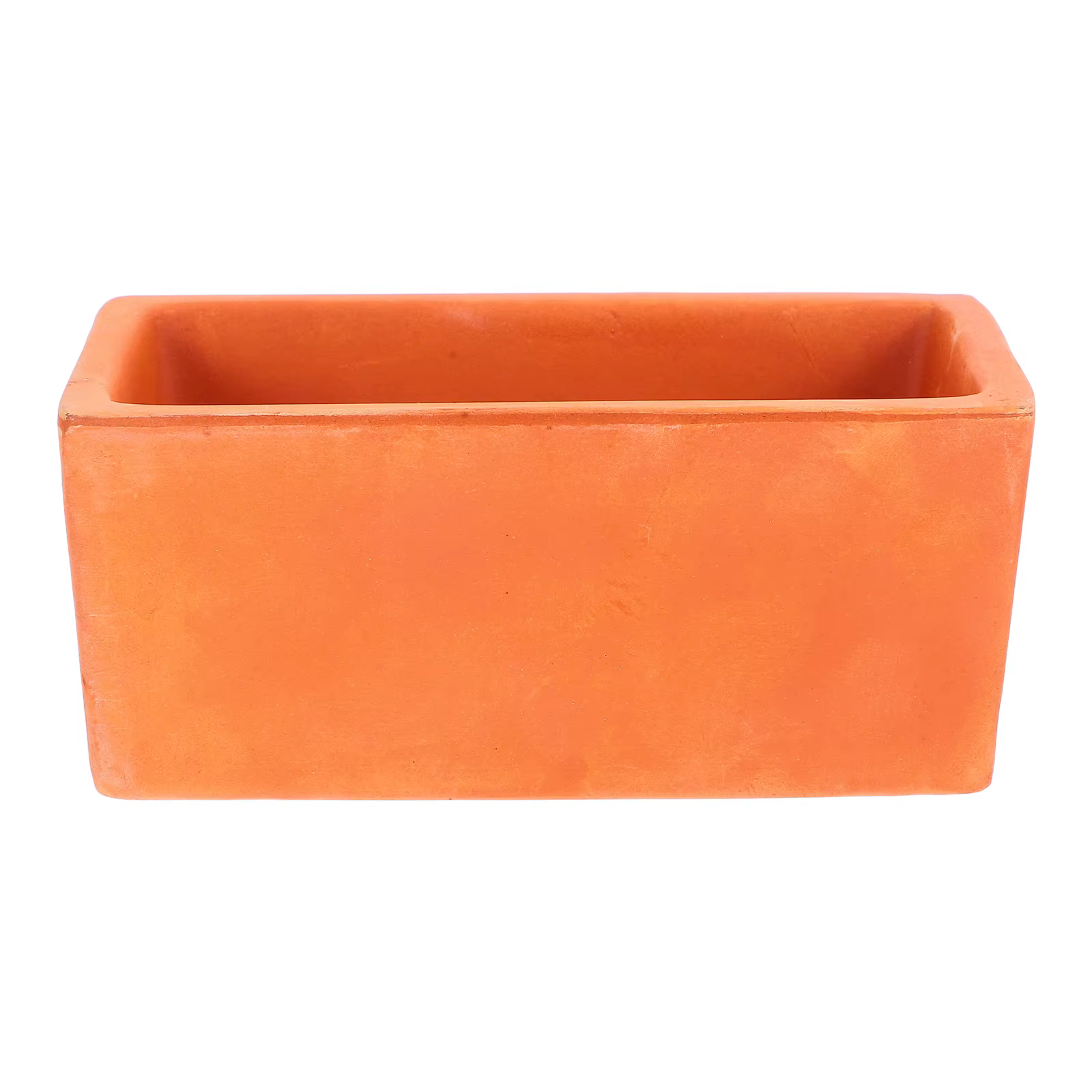 Petit pot à fleurs rectangulaire en terre cuite, pot de fleurs en terre cuite rustique avec trou de drainage, récipient en poterie pour jardin d'intérieur, bol à plantes