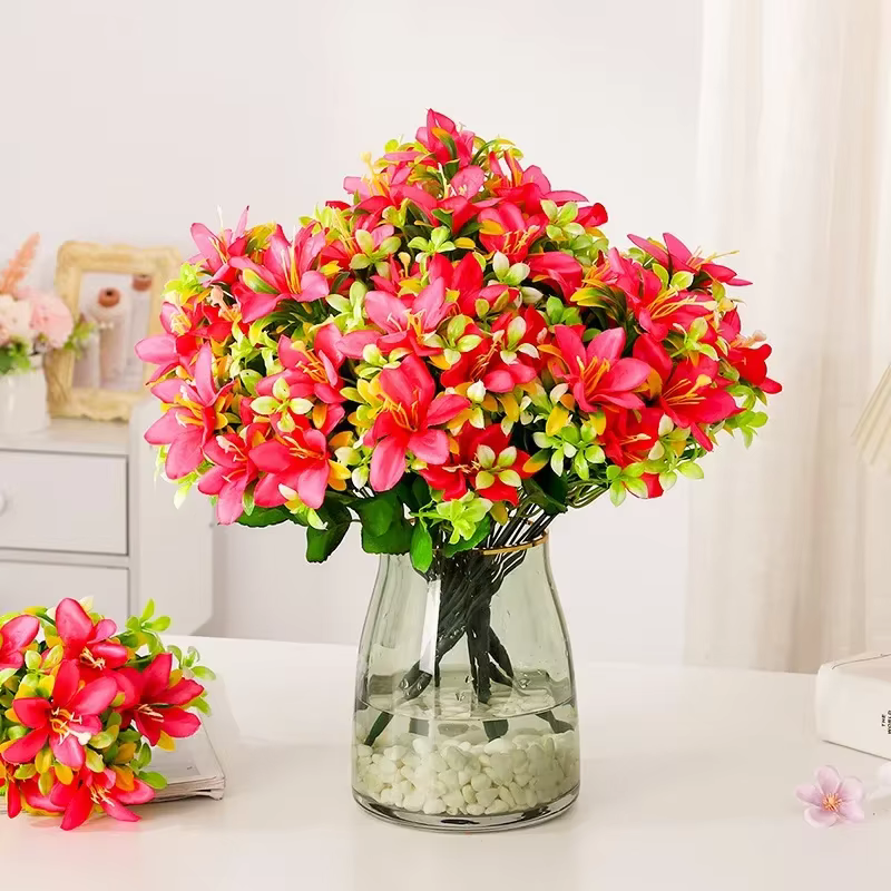 InjSimulation-Bouquet de Lys Artificiel Jaune