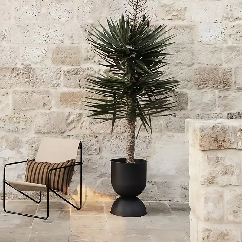 Jardinière d'art en fer de jardin extérieur de Villa noire