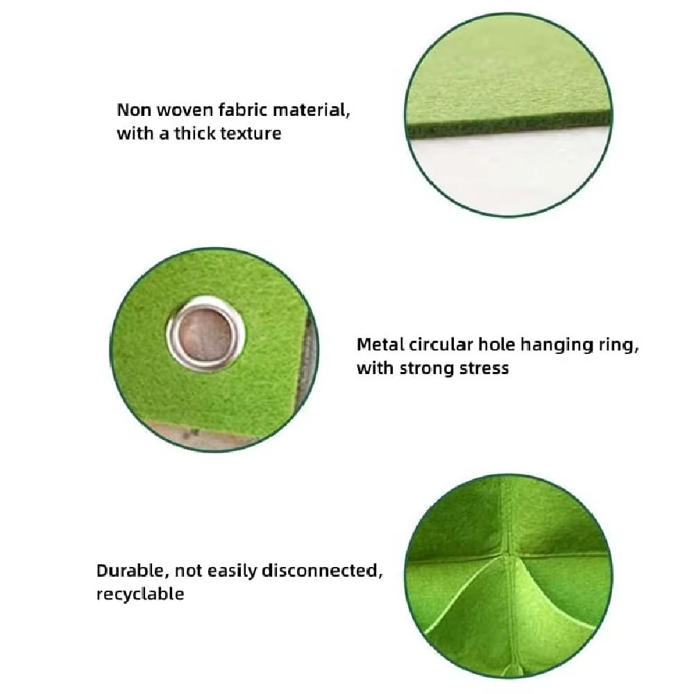 Sac de culture pour plantes, jardinière murale verticale en feutre, support de plantes suspendu pour herbes et légumes d'extérieur, pour balustrade, balcon, clôture
