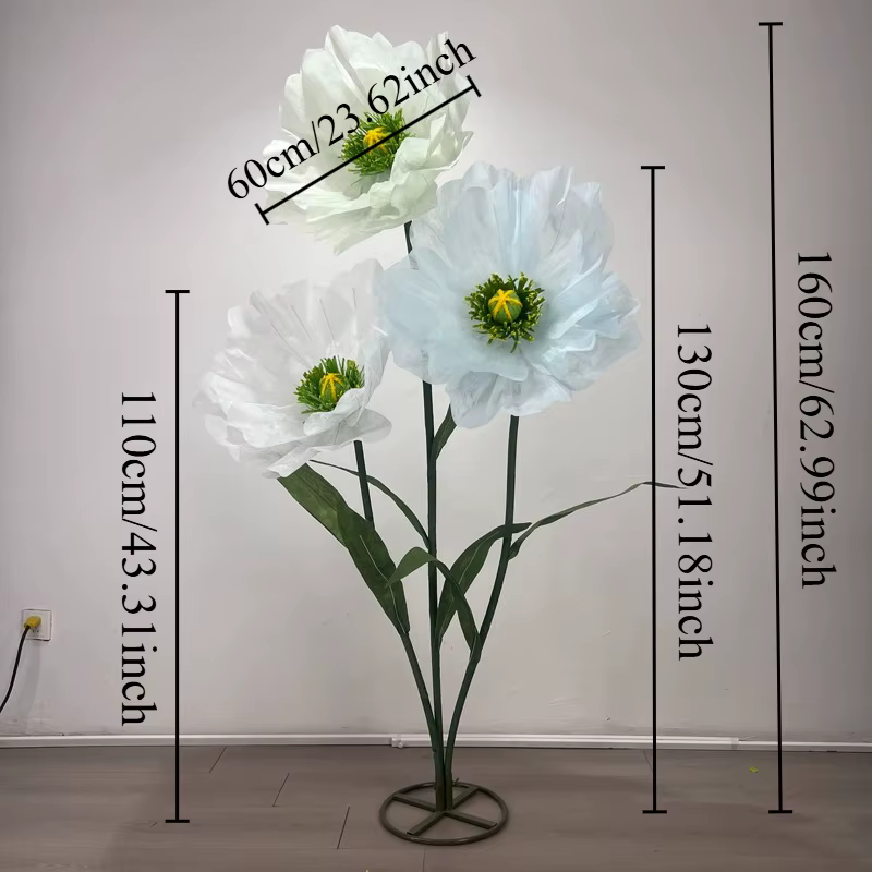 Grands fleurs artificielles pavot