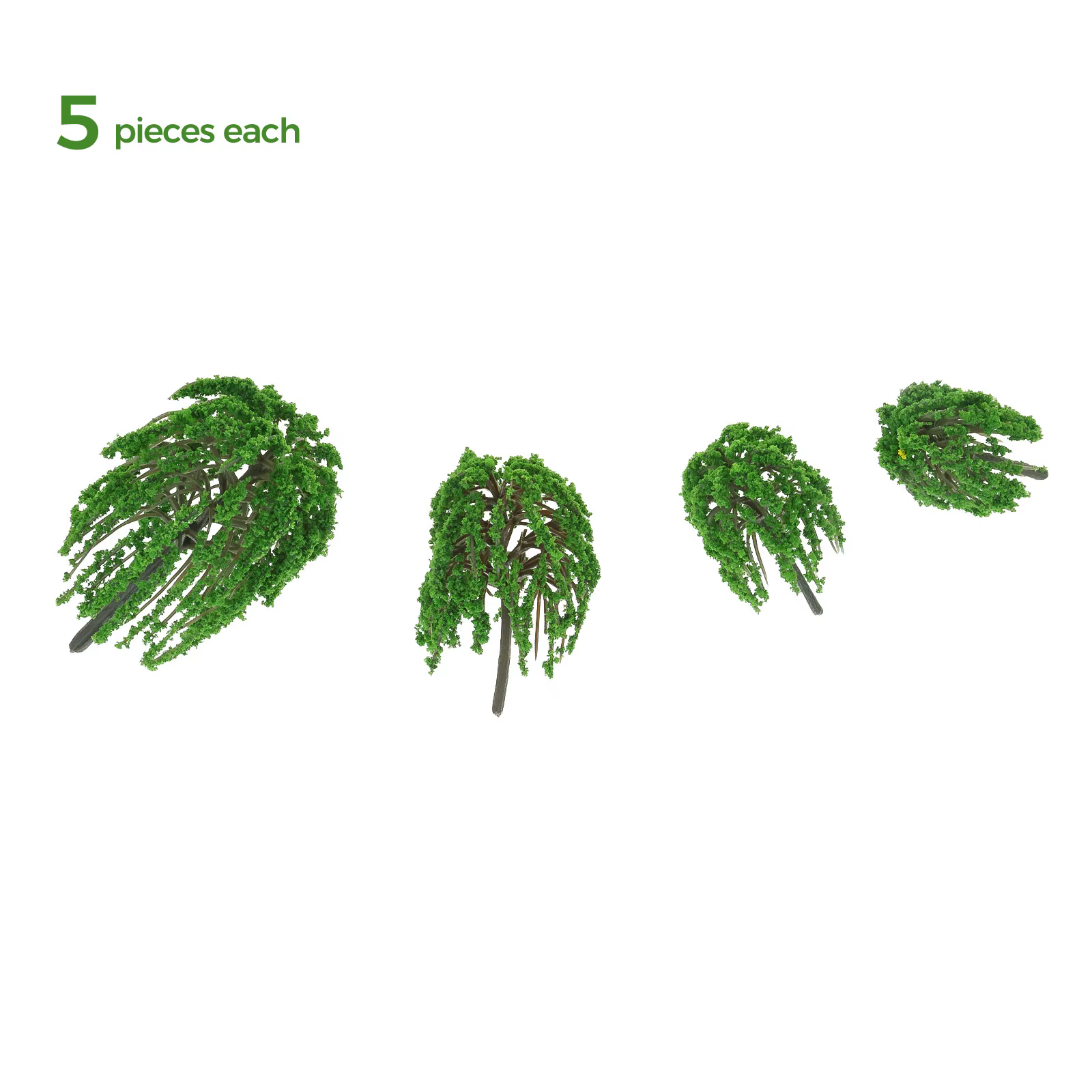 Arbre de Saule Artificiel Miniature pour Paysage de Train, 20 Pièces