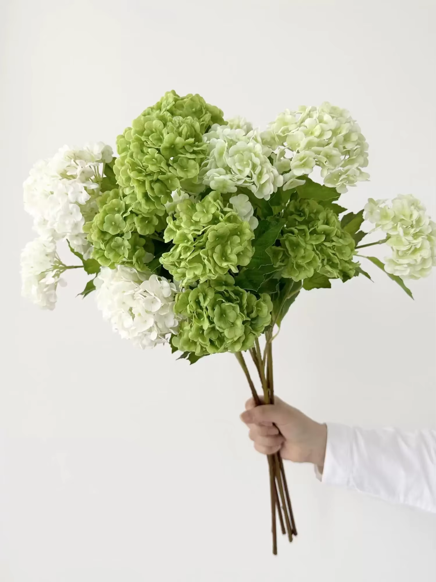 Hortensia artificielle blanche à 3 têtes