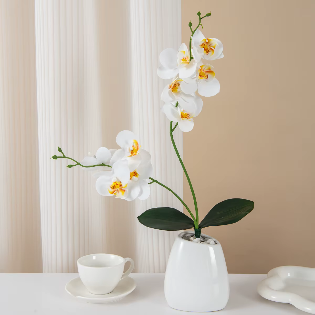 Fleurs artificielles 2 orchidées papillon fourchues maison chambre Vase Table Decor mariage jardin extérieur mariée Bouquets couronne de bricolage cadeaux