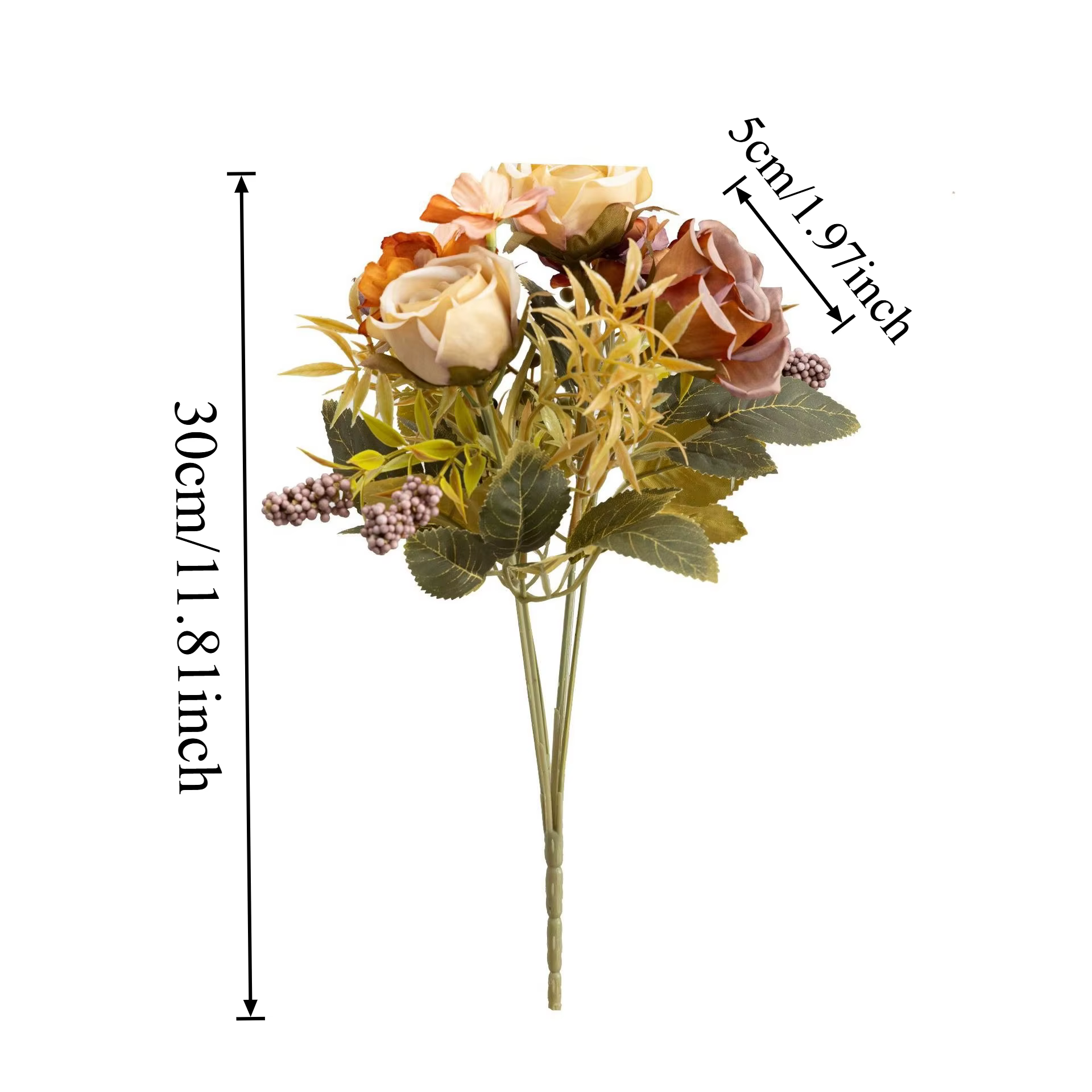 Roses automne fleurs artificielles soie pivoine hortensia grand Bouquet de mariée mariage maison fête bricolage décoration fausses fleurs