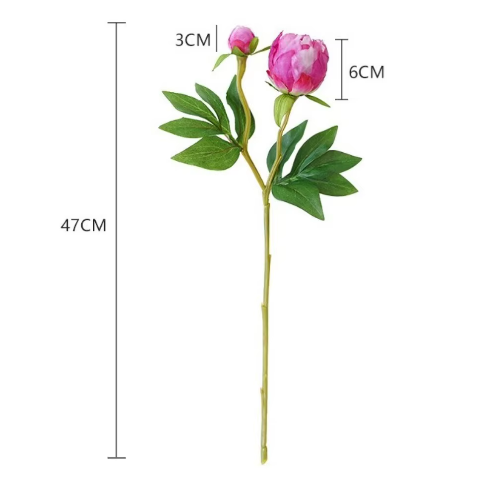 Fleurs de pivoine artificielles réalistes à 2 têtes