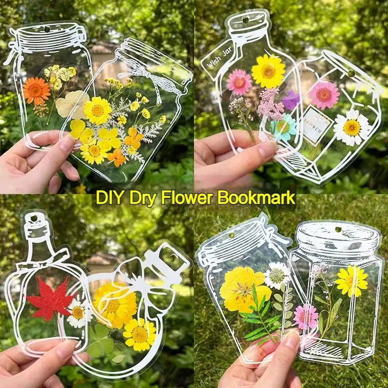 Signets de fleurs séchées transparentes pour étudiants