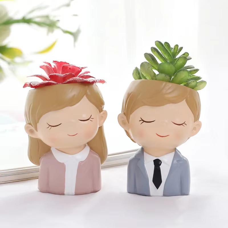 Mini jardinière de Couple pour plantes succulentes