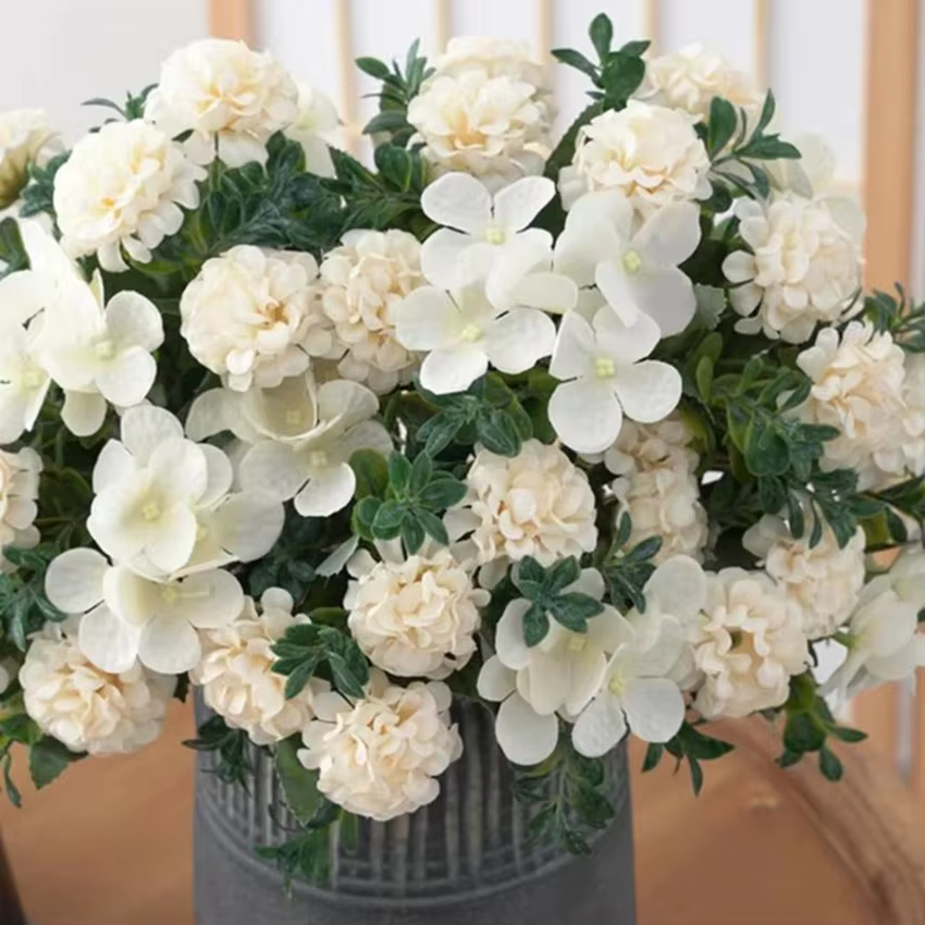 Fleurs artificielles Hortensia Bouquet De Mariée Accessoires Liquidation Festival Guirlande Clipping Vase Pour La Maison Décoration De Mariage