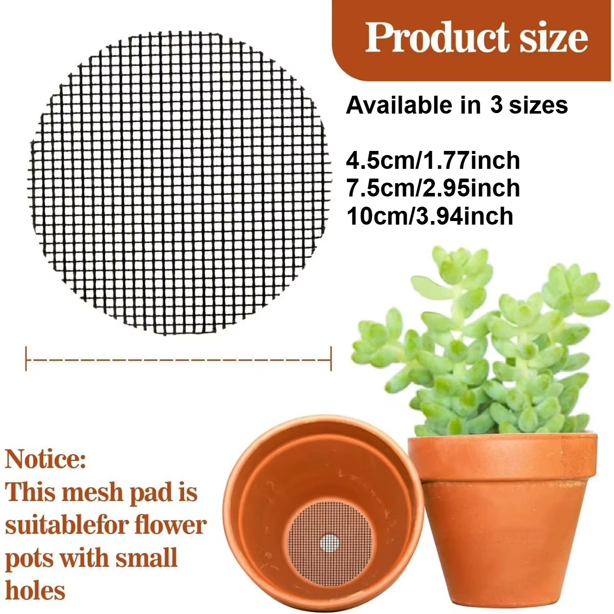 50/150 Pots de plantes trou maille Pad Pot de fleur
