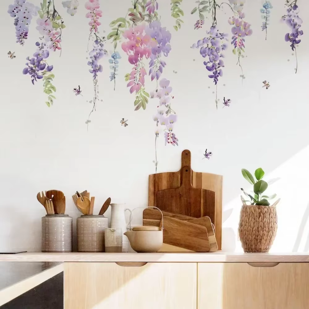 Autocollants muraux floraux plantes à fleurs
