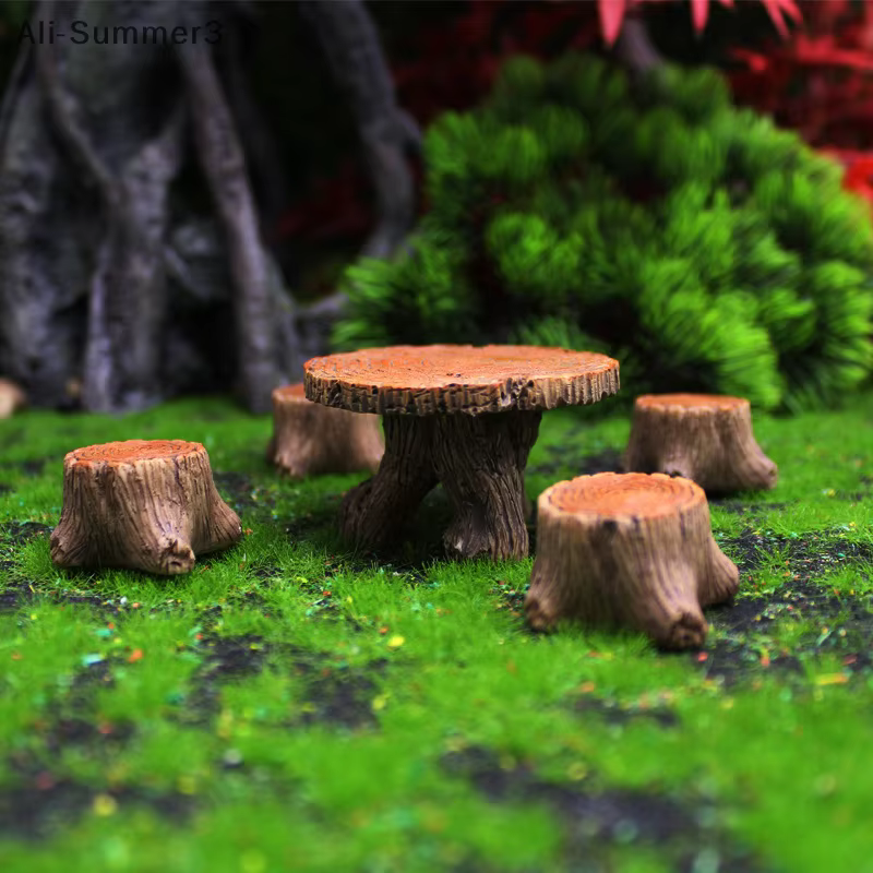 5 souches d'arbre miniatures