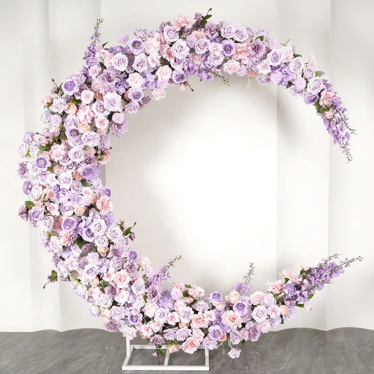 Nouvelle fleur artificielle violette en forme de lune