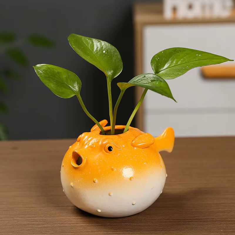 Poisson en céramique succulente planteur Globefish poterie bonsaï Pot Cactus plante Pot de fleurs Air