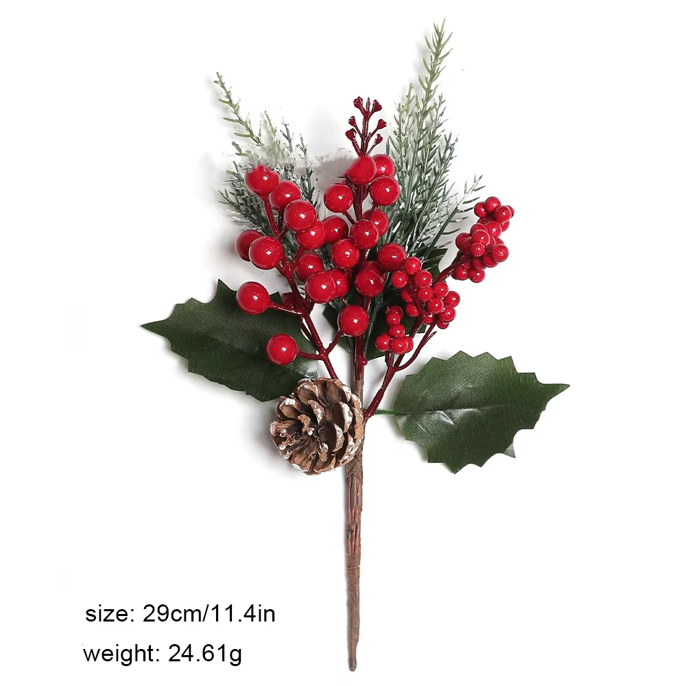 Branche de baies rouges artificielles