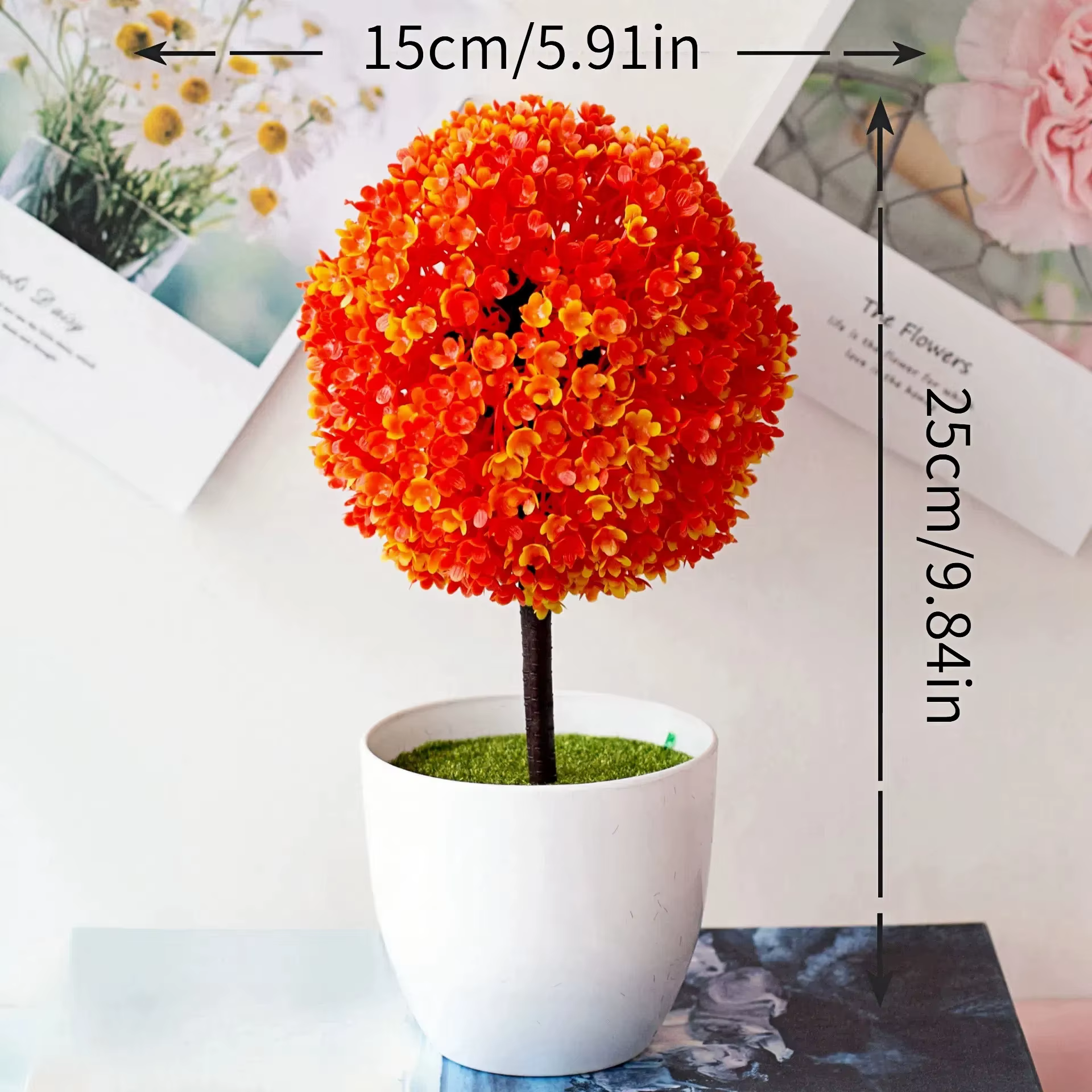 Boule de neige artificielle bonsaï arbre plante en pot pour la maison bureau mariage et Festival décor réaliste Mini ornement en pot