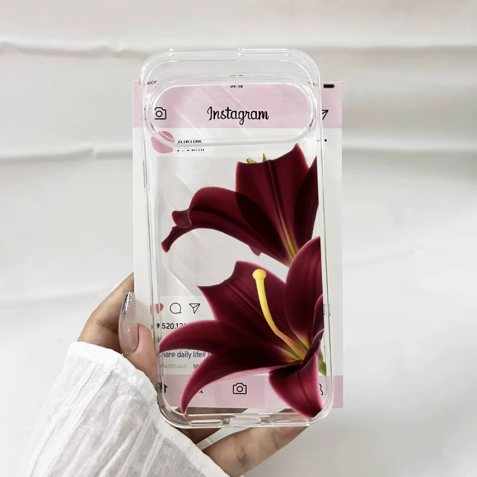 Coque de téléphone à motif de fleur de lys rose, étui en TPU souple et transparent pour Google Pixel 10 Pro XL 9 8A 9 8 Pro 7 6A 5G INS