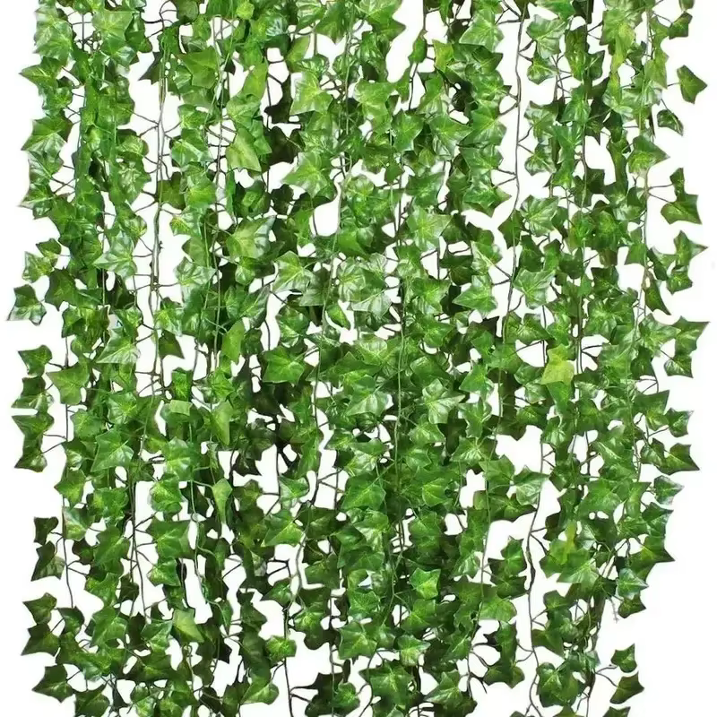 Guirlande de feuilles de lierre artificielles vertes