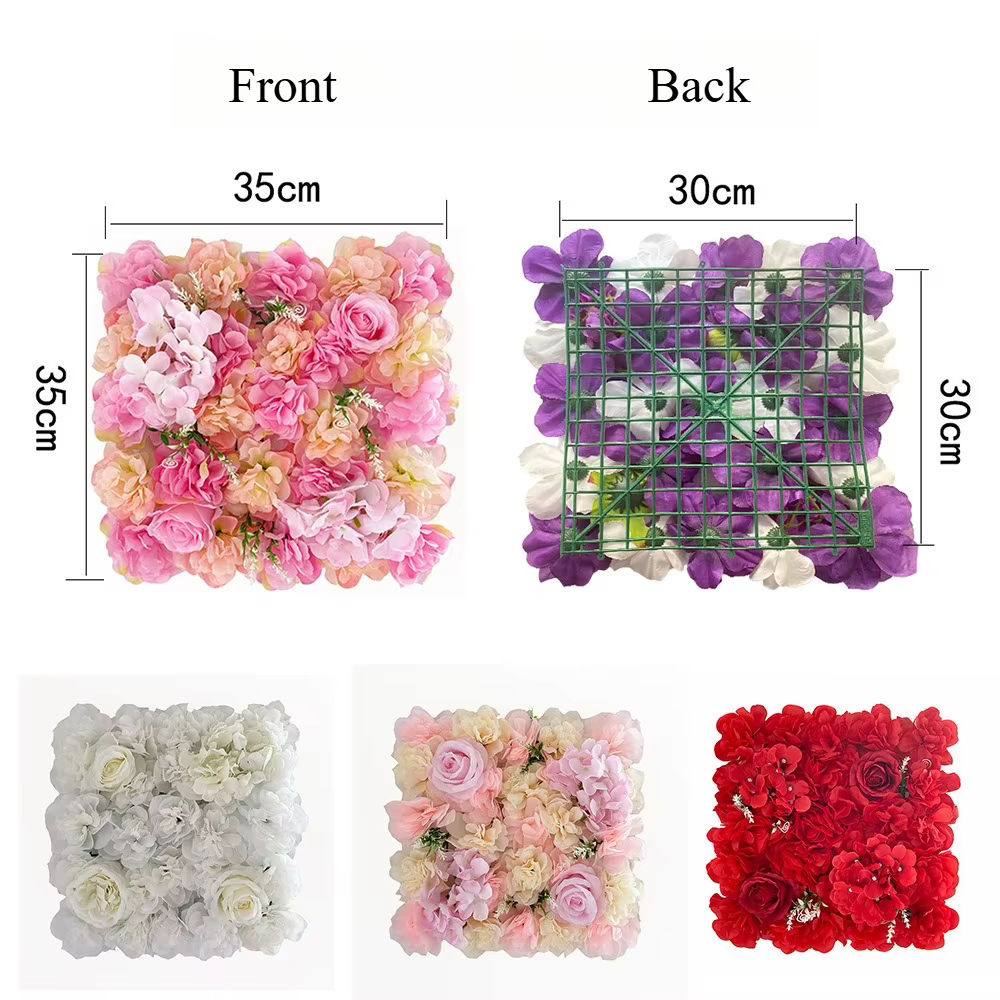 Mur de fleurs artificielles pour décoration de mariage