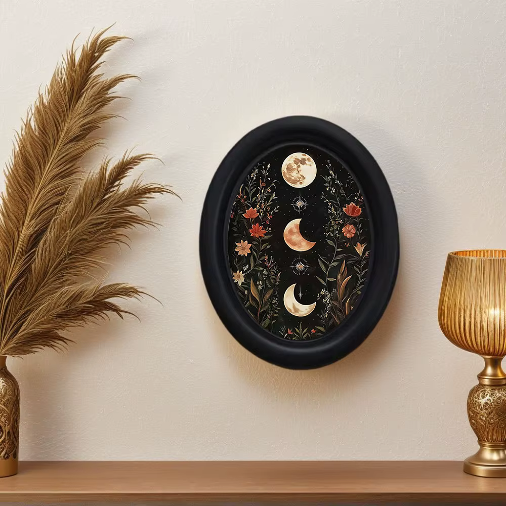 1 pièce de décoration murale vintage en forme de fleur de lune