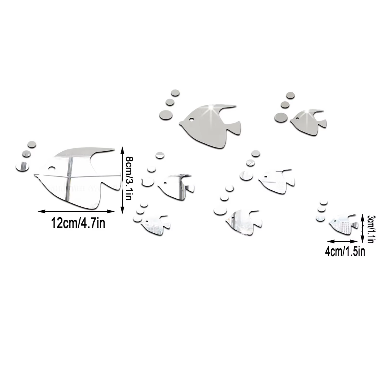 Autocollants muraux miroir en acrylique fleur