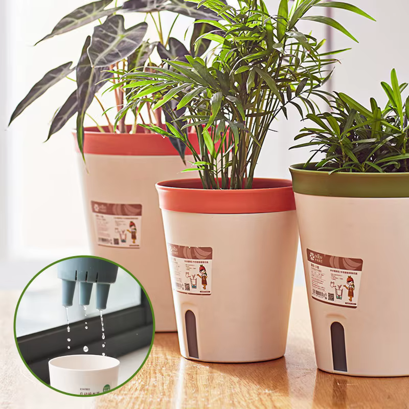 User inières rondes auto-arrosantes pour plantes d'intérieur et d'extérieur